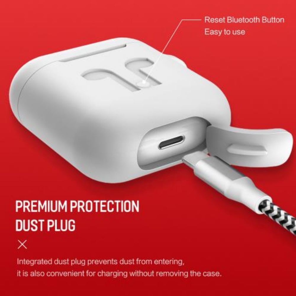 NEW Apple Airpods Protective Silicone Case W/Hook - Picture 5 of 6